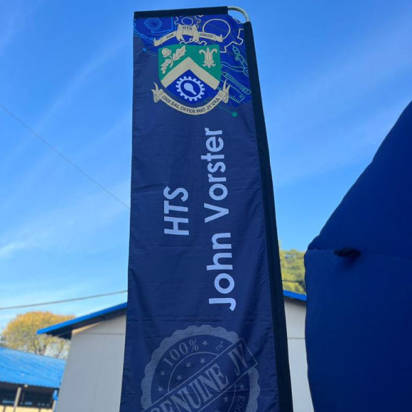 Custom flags and banners for HTS John Vorster