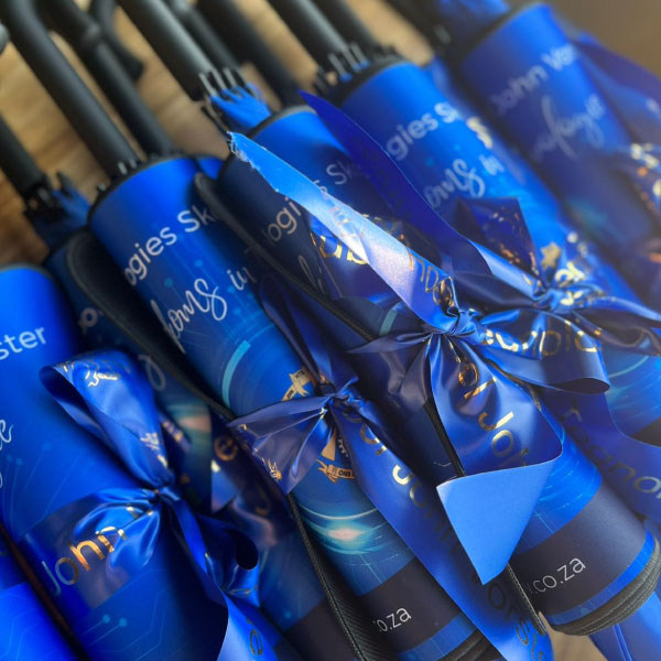 Custom school umbrellas and branded mouse pads
