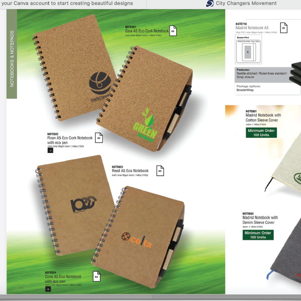 Custom branded notebooks with pen